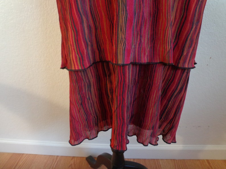 Size 8 Vintage Colorful Striped Pull Over Dress