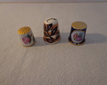 Vintage Hand Painted Thimbles - 3