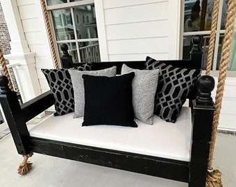 Sunbrella Porch Swing Cushion Set: Triple C Farmhouse Style - No Foam