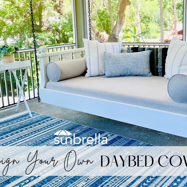 Sunbrella Fabric Porch Swing Cover - Outdoor Mattress Cover - Outdoor Cushion Cover - Crib / Twin / Full / Queen / King - Porch Swing Bed