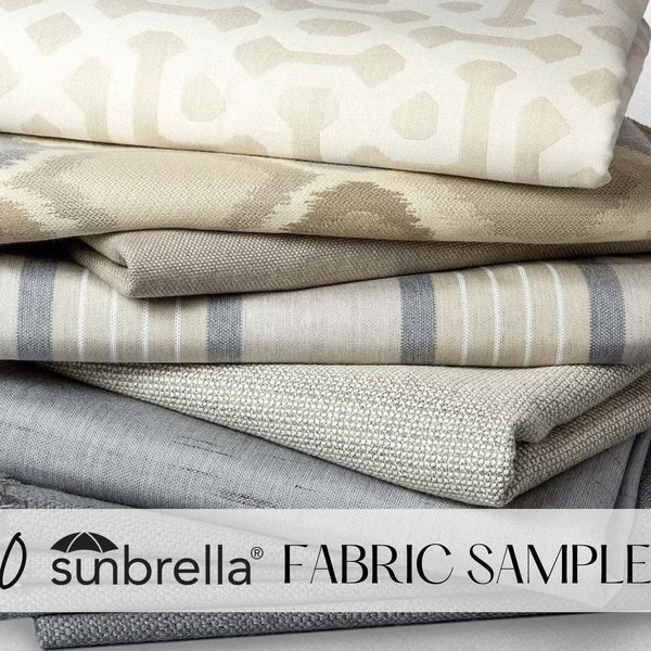 Sunbrella Fabric Samples - Sunbrella Upholstery Collections - 10 Fabric Swatches - Indoor / Outdoor Upholstery Fabric Samples - Elements