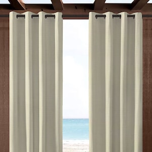 Sunbrella Canvas Canvas 5453-0000 Outdoor Curtain with Grommets - Indoor / Patio / Outdoor Curtains / Drapes - Extra Long - Curtain Panel