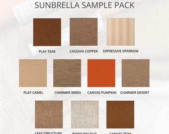 Choose by Collections -Sunbrella Sample Packs -10 Fabric Samples -- Indoor / Outdoor Upholstery - Fabric Swatches