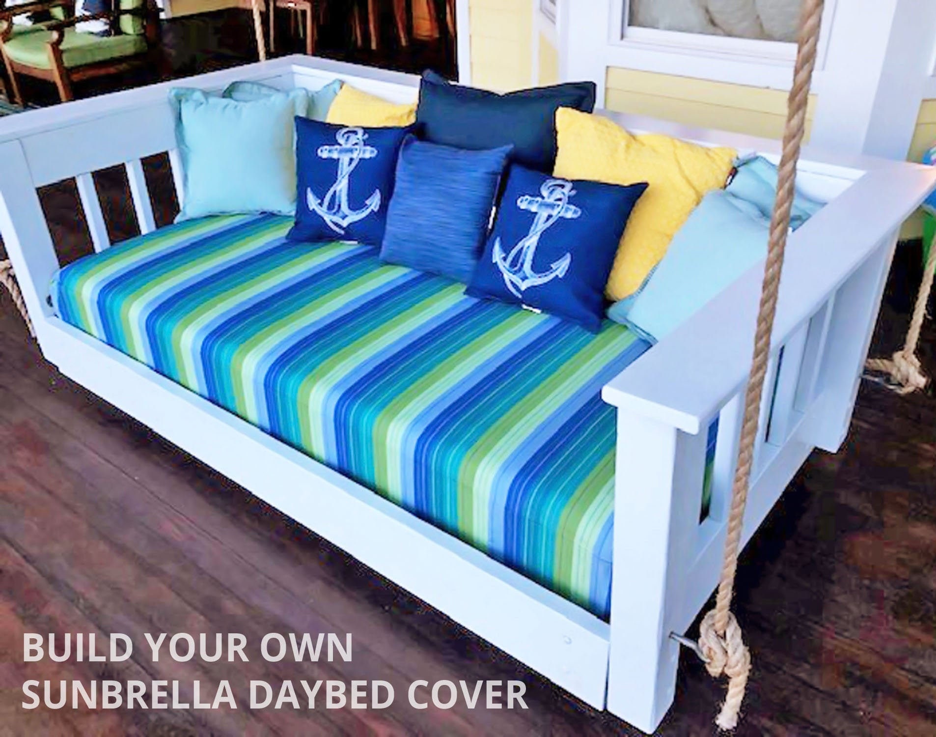 Custom Sunbrella Daybed Cover Outdoor Fabric Mattress Custom Sunbrella Daybed Cover Outdoor, Outdoor Futon Cover Sunbrella