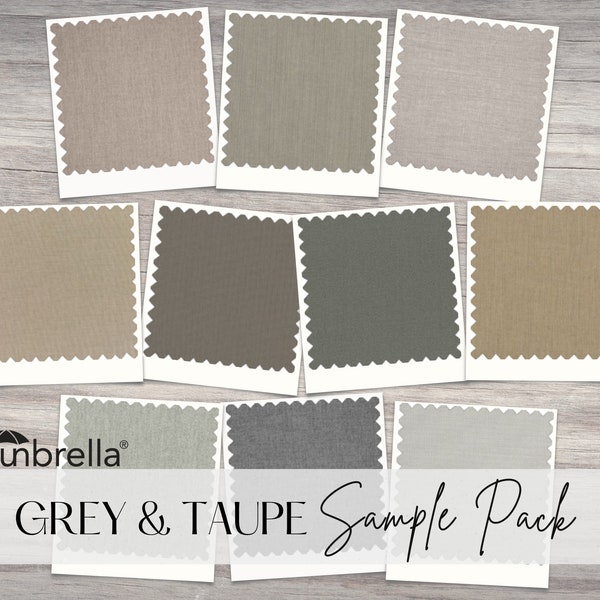 Sunbrella Sample Pack - Grey / Taupe - Fabric Samples - Sunbrella Fabric Collections - Indoor / Outdoor Upholstery - Fabric Swatches
