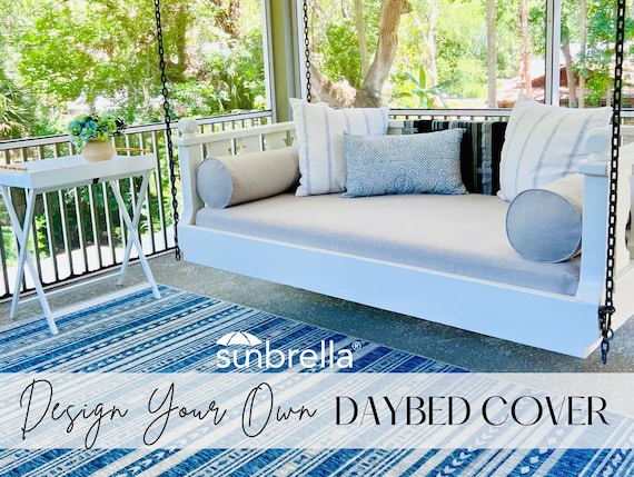 Custom Sunbrella Daybed Cover Outdoor Mattress Cover Outdoor Cushion Cover  Crib / Twin / Full / Queen / King Porch Swing Bed 