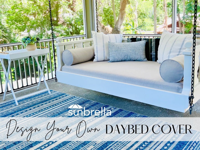 Custom Sunbrella Daybed Cover Outdoor Mattress Cover Etsy