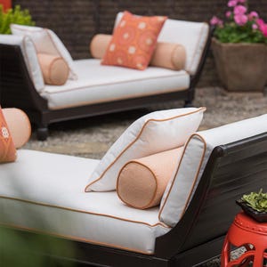 Sunbrella Custom Chaise Lounge Cushions - Outdoor Seat / Back Replacement Cushion + Cover - Patio Set - Indoor / Outdoor Fabric - 3&quot; Thick