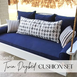 Sunbrella Outdoor Porch Swing Complete Cushion Set - Bolsters / Back Pillows - Twin Size Bundle / Set - Bed Swing / Porch Swing Bild 1