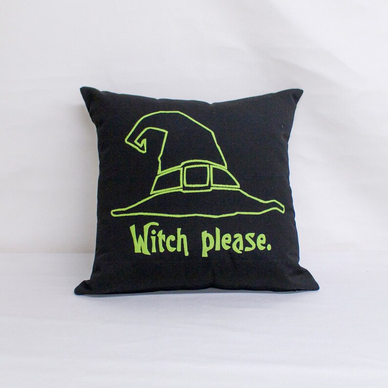 Throw Pillow 18x18 Witch Please Hello Fall Reversible Autumn Decor Fall Decor Sunbrella Halloween Pillow Pillow Cover