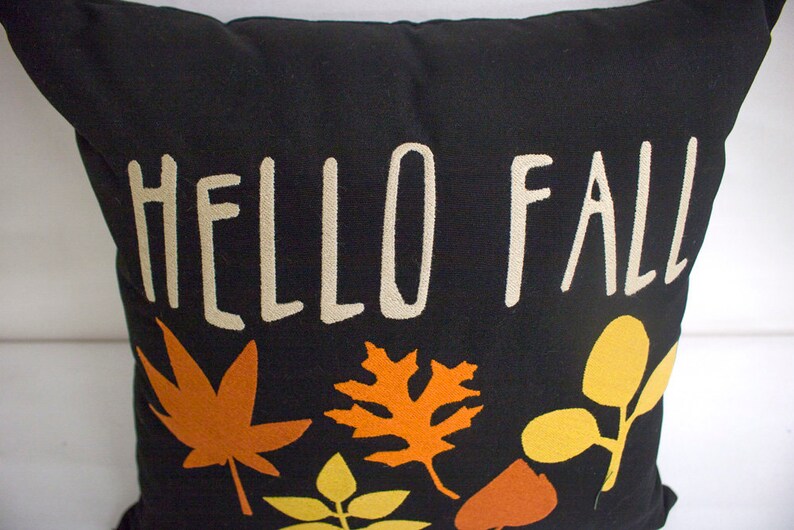Throw Pillow 18x18 Witch Please Hello Fall Reversible Autumn Decor Fall Decor Sunbrella Halloween Pillow Pillow Cover