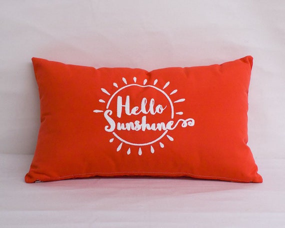 Hello Sunshine Pillow Sunbrella Monogrammed Sun Toss Pillow Etsy