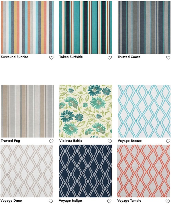 Sunbrella Fabrics by Yard - Choose your fabric Indoor/Outdoor. FREE  SHIPPING