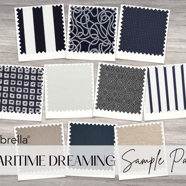 Sunbrella Sample Pack - Maritime Dreaming - Fabric Samples - Sunbrella Fabric Collections - Indoor / Outdoor Upholstery - Fabric Swatches