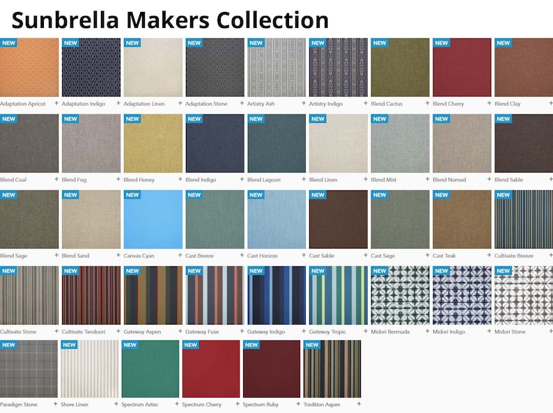 Sunbrella Fabric Samples Sunbrella Elements / Makers Etsy