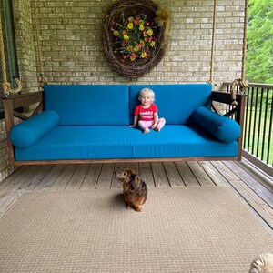 Sunbrella Outdoor Porch Swing Complete Cushion Set - Bolsters / Back Pillows - Twin Size Bundle / Set - Bed Swing / Porch Swing Bild 4