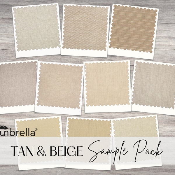 Sunbrella Sample Pack - Tan / Beige - Fabric Samples - Sunbrella Fabric Collections - Indoor / Outdoor Upholstery - Fabric Swatches