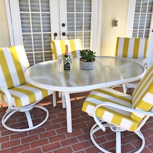 Yellow Outdoor High Back Patio Chair Deep Seat Cushions Pad Set of 2  Comfortable