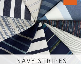 Sunbrella Sample Pack - Navy Stripes - Fabric Samples - Sunbrella Fabric Collections - Indoor / Outdoor Upholstery - Fabric Swatches