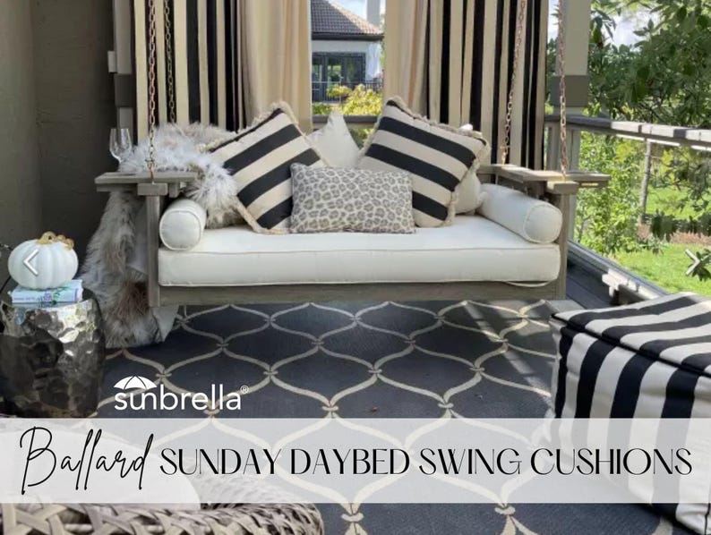 Ballard Sunday Porch Swing Replacement Cushions - Ballard Designs Sunday Daybed Swing - Sunbrella Cushion Set - Custom Cushions imagem 1