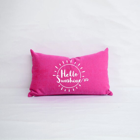 Hello Sunshine Pillow Sunbrella Monogrammed Sun 20 X Etsy