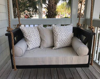 Sunbrella Fabric  Custom Cushion - Twin Bed Size - Porch Swing Bed - Outdoor Fabric - 75" x 39" x 5" Cushion Cover Twin