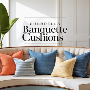 Sunbrella Fabric Banquette - Seat Cushions -L shaped - Indoor / Outdoor Fabric - 5&#39; Wide / 2&quot; Thick- 2025