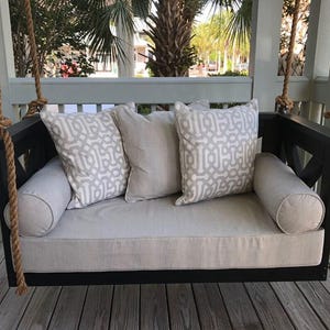 Sunbrella Fabric Porch Swing Cushion - Twin Bed Size - Porch Swing / Glider / Swing Bed - Outdoor Cushion - 75&quot; x 39&quot; x 7&quot; - Cushion Cover
