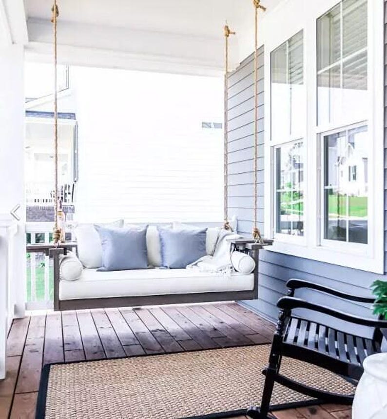 Ballard Sunday Porch Swing Replacement Cushions - Ballard Designs Sunday Daybed Swing - Sunbrella Cushion Set - Custom Cushions imagem 6