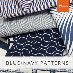 Sunbrella Sample Pack - Blue / Navy Patterns - Fabric Samples - Fabric Collections - Indoor / Outdoor Upholstery - Fabric Swatches