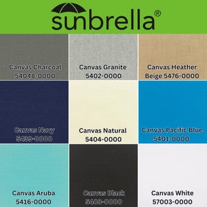 a bunch of different colors of fabric with the name sunbrella