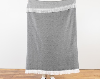 Sunbrella Indoor/Outdoor Throw - Herringbone Pewter- NEW