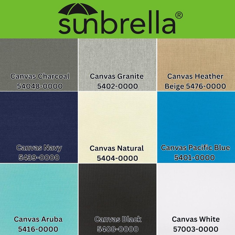 a bunch of different colors of fabric with the name sunbrella