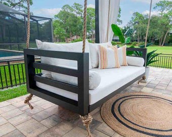 Twin Size Aluminum Porch Swing Bed - Modern Outdoor Daybed