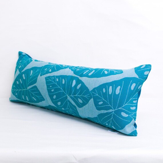 Indoor Outdoor Sunbrella 69008 Radiant Lagoon 12x29 Throw Pillow Home Decor Cover Lumbar