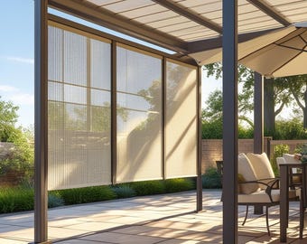 Custom Shade Panel -Textilene 80 Fabric -Pergola Shade / Privacy Screen / Awning - Mesh Sun Filter - Patio Cover / Umbrella - Sun Shade