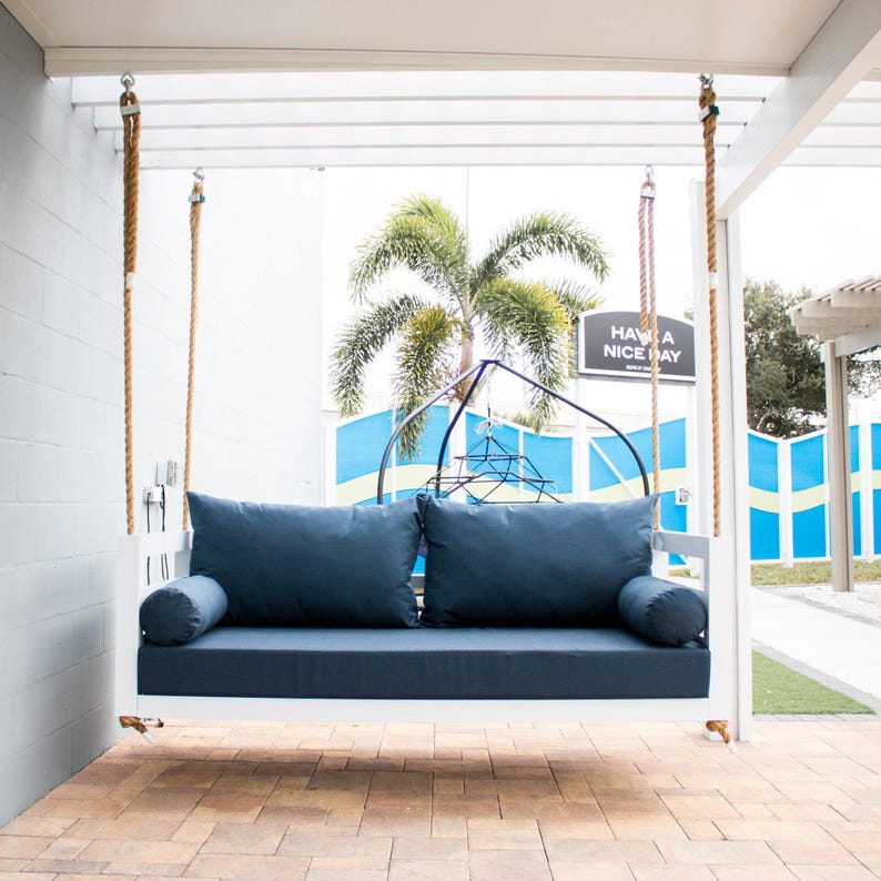 Ballard Sunday Porch Swing Replacement Cushions - Ballard Designs Sunday Daybed Swing - Sunbrella Cushion Set - Custom Cushions imagem 3