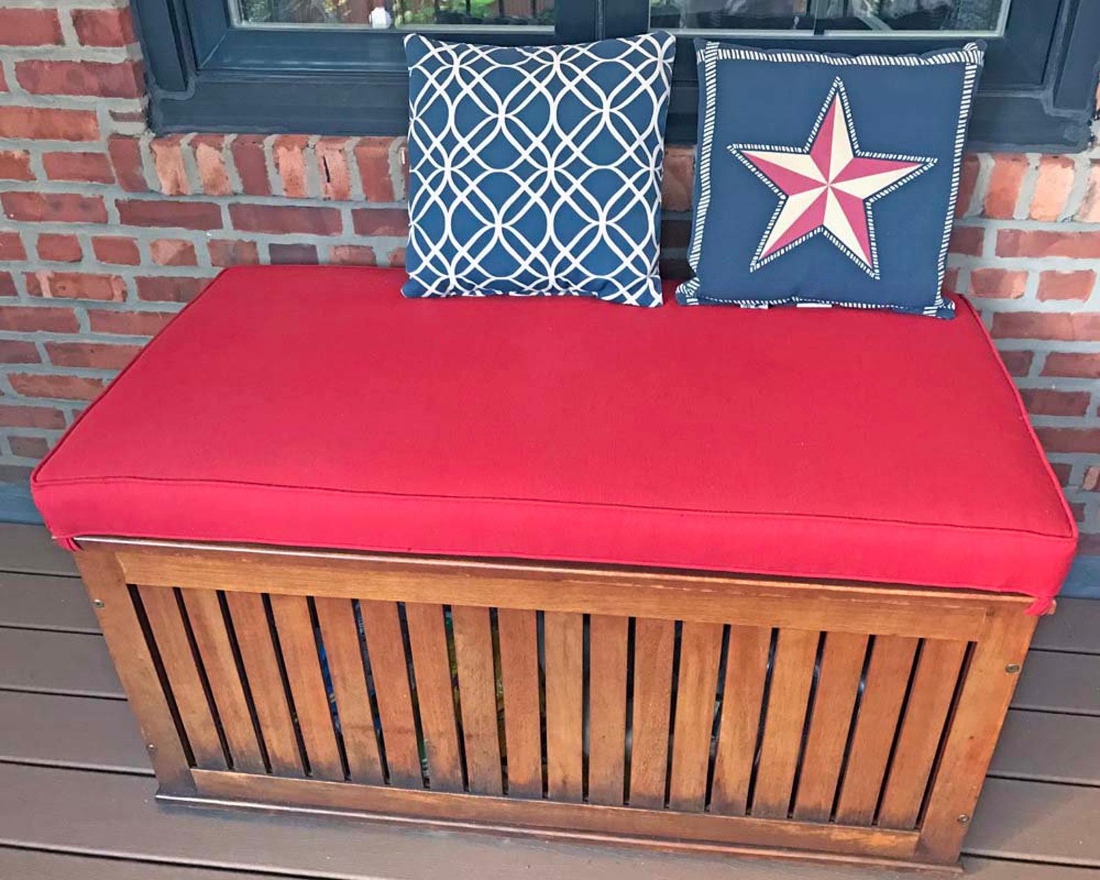 Sunbrella Custom Cushion Cover Storage Bench Cushion Etsy