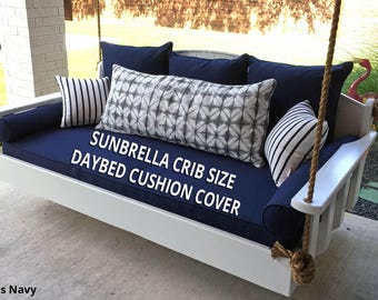 Sunbrella Daybed Cushion Cover: Crib Size Outdoor Fabric (52x28, COVER ONLY)