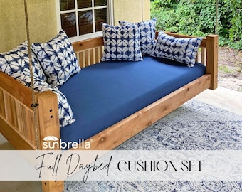 Sunbrella Outdoor Porch Swing Cushion Set: Full Size Bolsters & Back Pillows