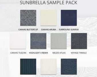 Choose by Collections -Sunbrella Sample Packs -10 Fabric Samples -- Indoor / Outdoor Upholstery - Fabric Swatches