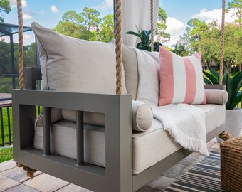 The Connie Twin Size Porch Swing Bed - Aluminum, Sustainable- Summer Outdoor decor