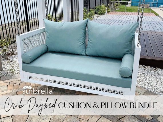 Crib Size Sunbrella Outdoor Daybed Cushion Set Bolsters / Back Pillows  Bundle / Set Porch Swing Bed Custom Cushions Outdoor Fabric 