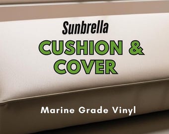 Sunbrella Horizon Capriccio Bench Seat- Cushion and Cover - Leather Feel Boat Seat