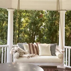 Ballard Sunday Porch Swing Replacement Cushions - Ballard Designs Sunday Daybed Swing - Sunbrella Cushion Set - Custom Cushions imagem 5