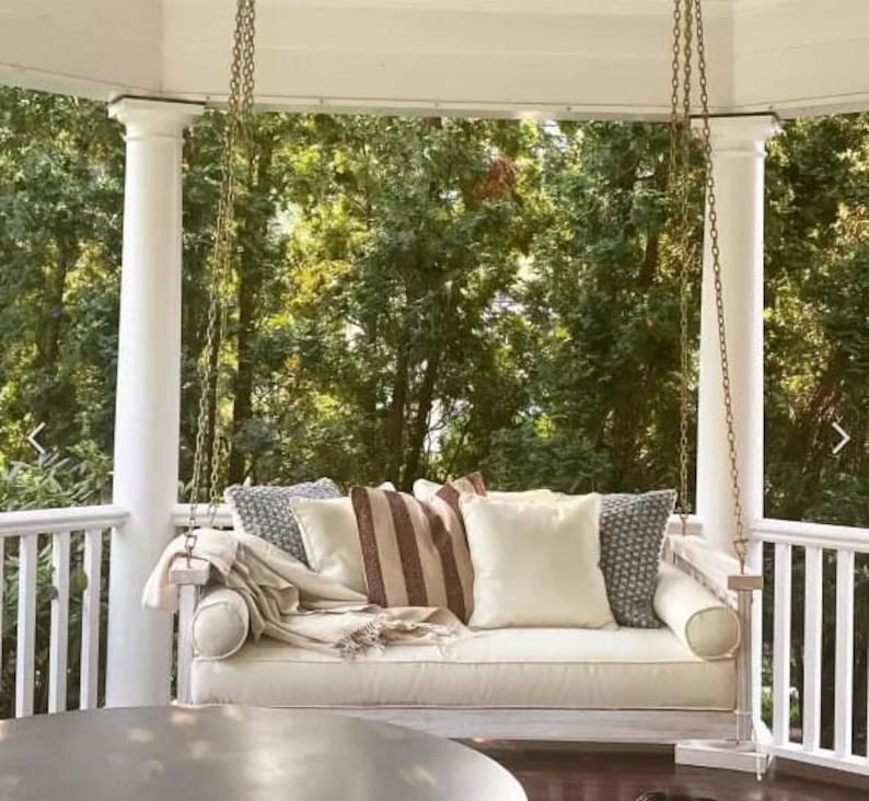 Ballard Sunday Porch Swing Replacement Cushions - Ballard Designs Sunday Daybed Swing - Sunbrella Cushion Set - Custom Cushions imagem 5