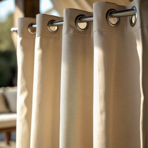 Premium Sunbrella Natural Curtains with Grommets - Perfect for Indoor, Patio, and Outdoor Decor