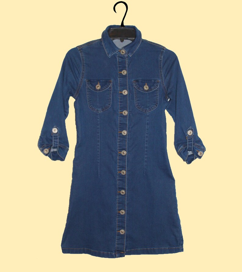 fitted denim mini dress