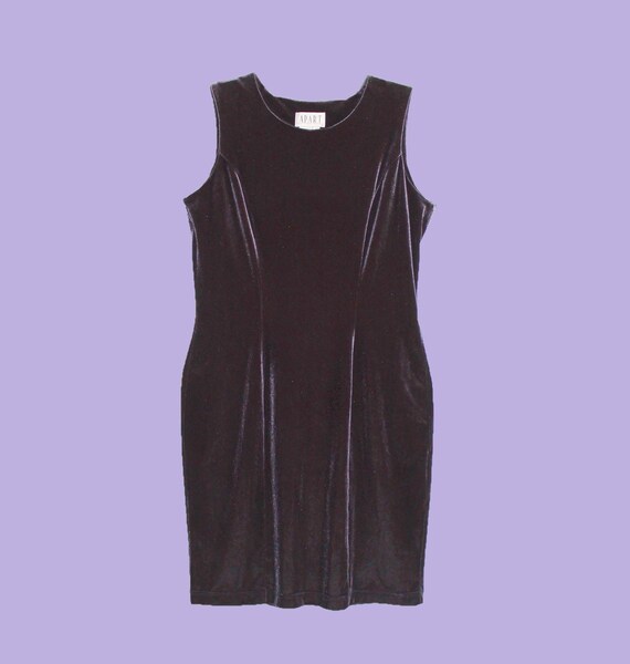 90s Fitted Crushed Velvet Mini Dress | Vintage Sle
