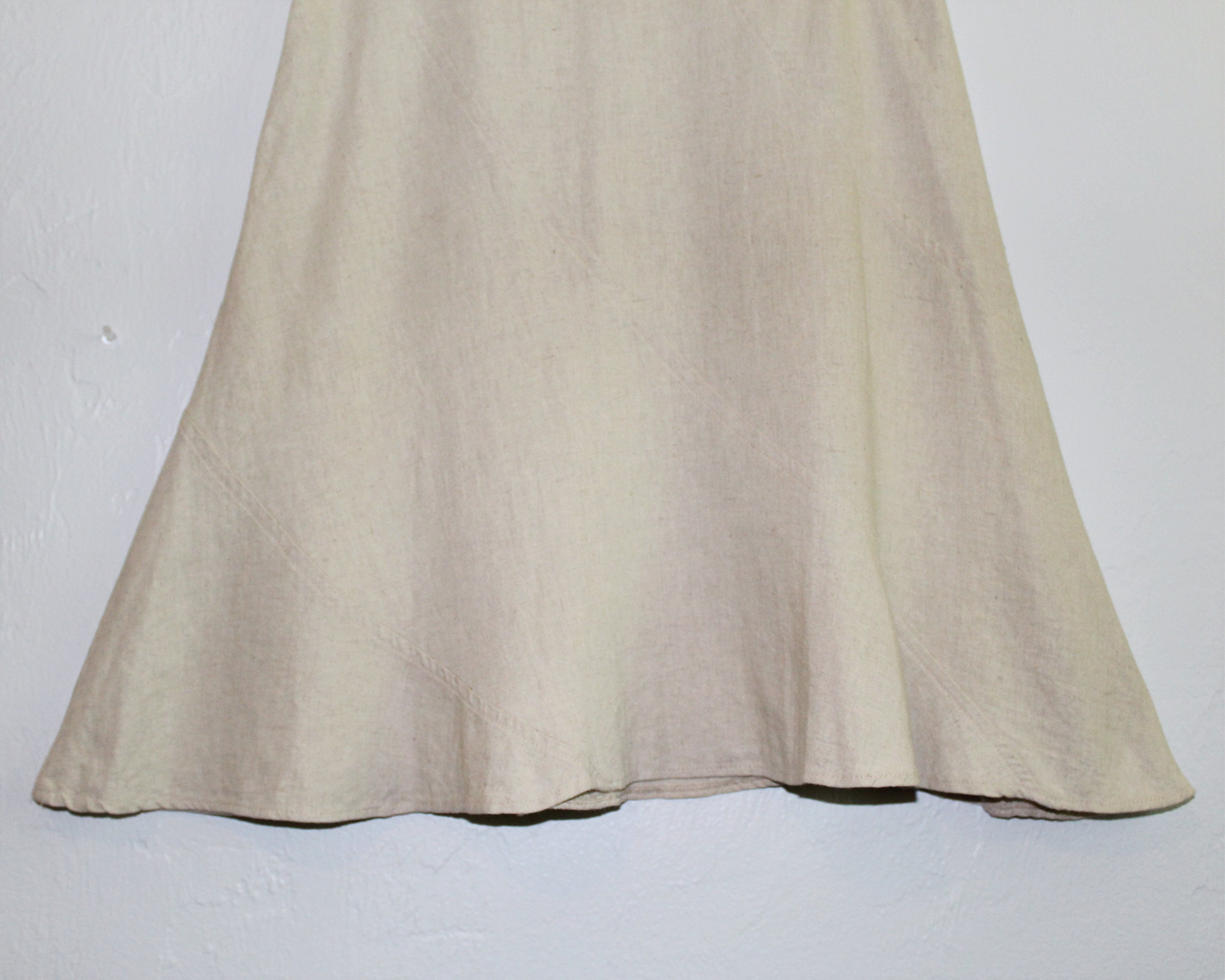 90s Vintage Tracy Evans Short Skirt Fitted Khaki Linen Flute Skirt Made ...